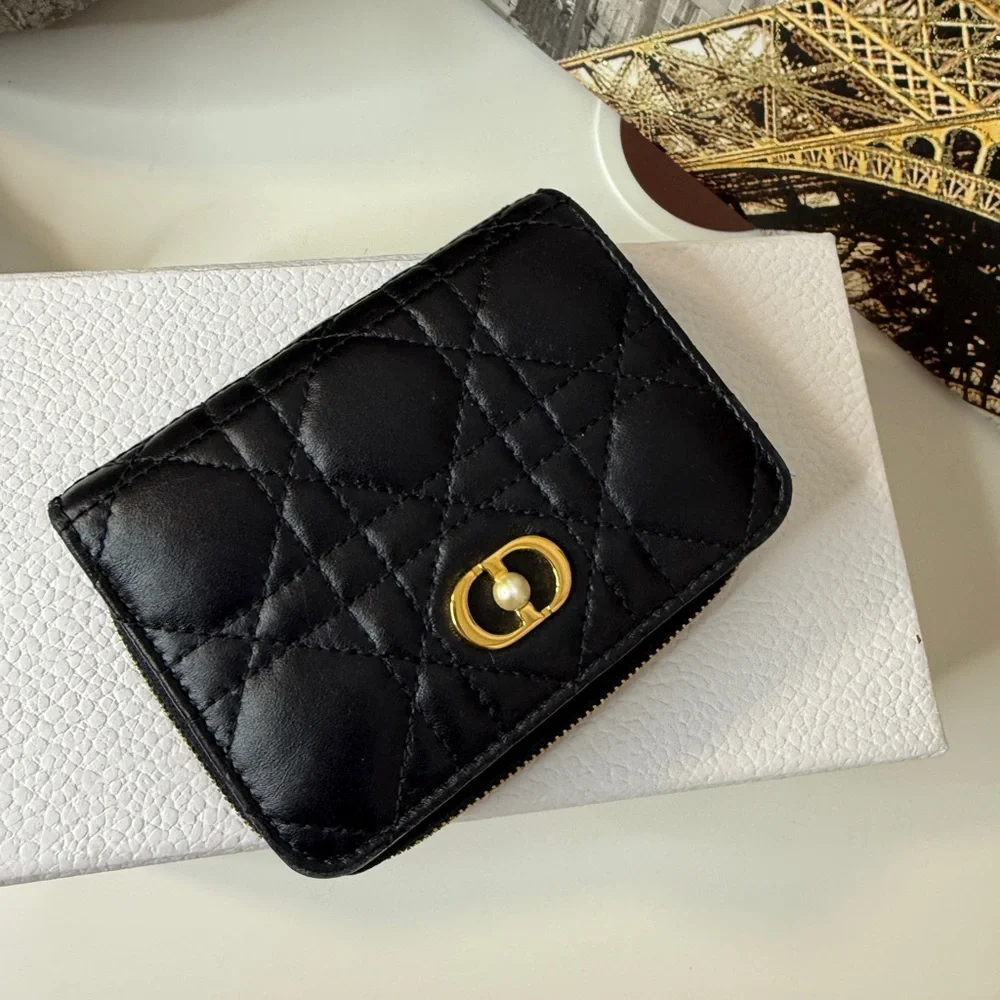 Dior Jolie Scarlet Walllet Black Leather Card Holder